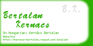 bertalan kernacs business card
