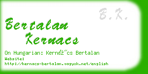 bertalan kernacs business card